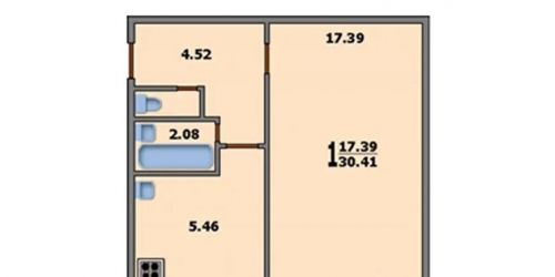 1-комн квартира улица Аносова,  д. 13