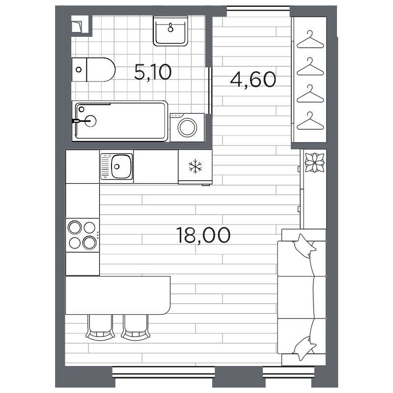Продажа студии Санкт-Петербург г., Пулковское ш.,  к. 11