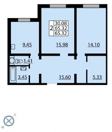 Планировка ЖК Калейдоскоп, 30.08 м2