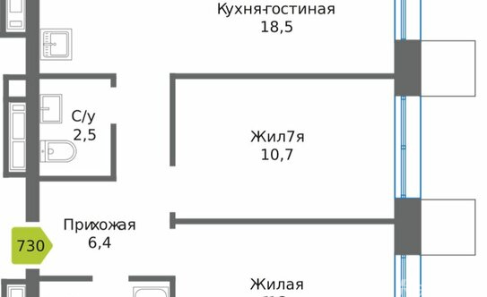 Продажа 2-комн квартиры в новостройке Красногорск, ул Южная,  д. 43