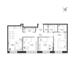 Продажа 3-комн квартиры в новостройке Москва г., Автозаводская ул.,  к. 3.6