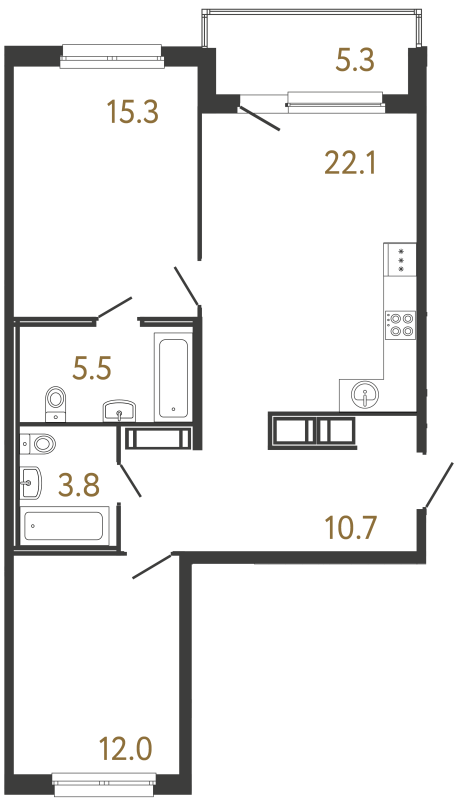 Продажа 2-комн квартиры в новостройке Санкт-Петербург г., Обводного кан. наб.,  к. 1