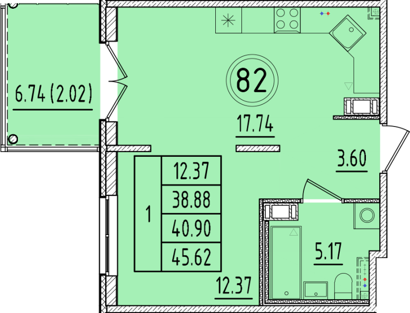 Продажа 1-комн квартиры в новостройке Шушары п., Кокколевская ул.,  к. 2
