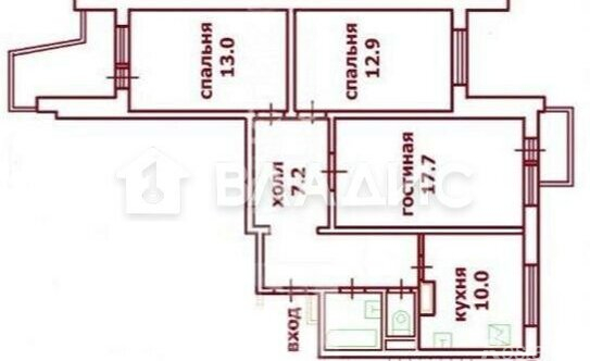 Продажа 3-комн квартиры на вторичном рынке улица Авиаторов,  д. 6