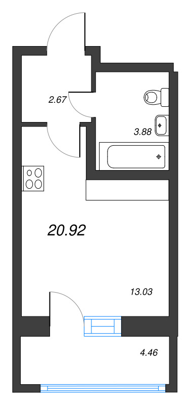 Продажа студии Санкт-Петербург г., Тельмана ул.,  к. 1