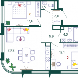 Продажа 2-комн квартиры в новостройке Москва г., Автозаводская ул.,  к. 2.7.1