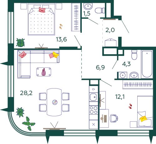 Продажа 2-комн квартиры в новостройке Москва г., Автозаводская ул.,  к. 2.7.1