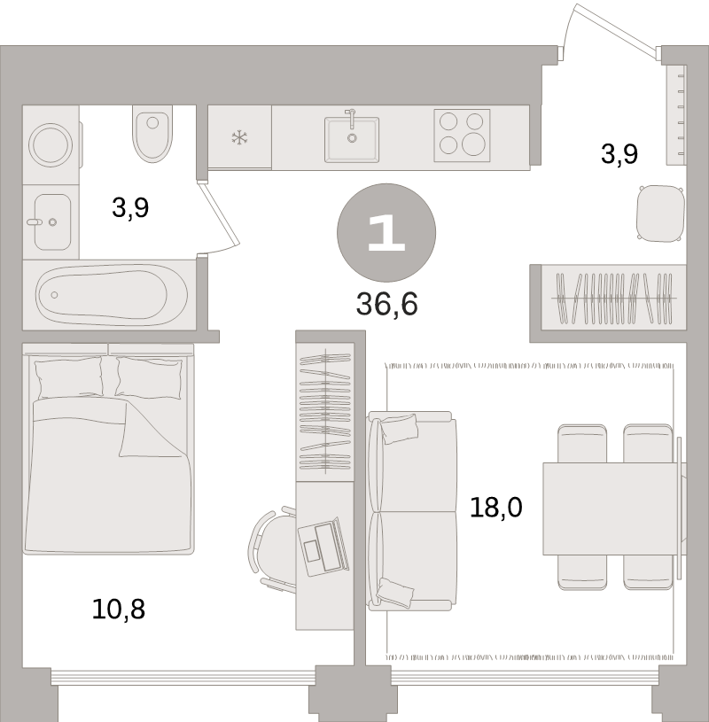 Продажа 1-комн квартиры в новостройке Москва г., Дубининская ул.,  к. 1