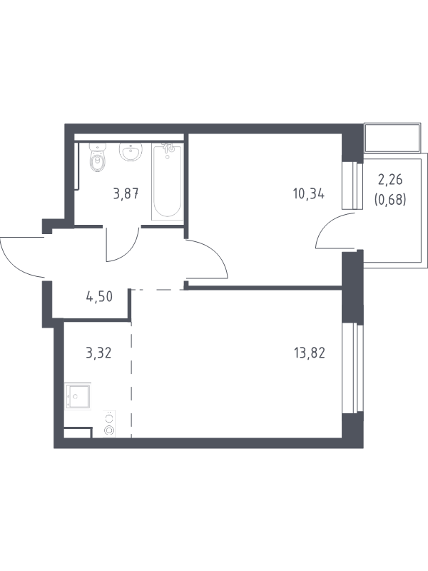Продажа 1-комн квартиры в новостройке Егорово п., Колхозная ул.,  к. 3.2