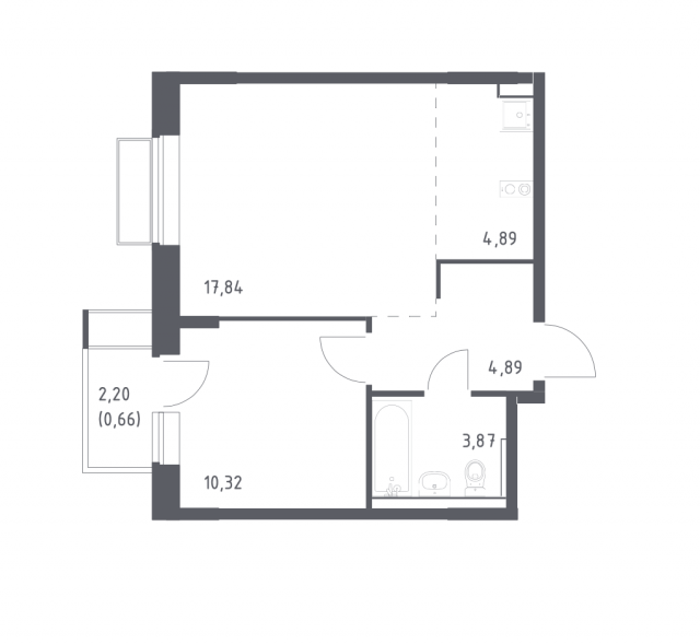 Планировка ЖК Квартал Западный, 10.32 м2
