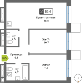 Продажа 2-комн квартиры в новостройке Красногорск г., Черневская ул.,  к. 1