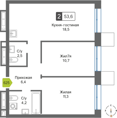 2-комн квартира Красногорск г., Черневская ул.,  к. 1