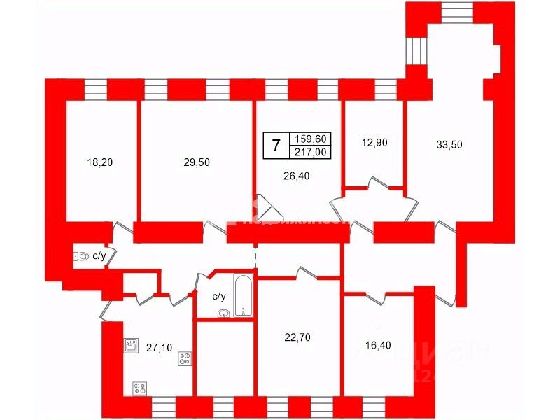 Продажа 6-комн квартиры на вторичном рынке Большая Монетная улица, 23