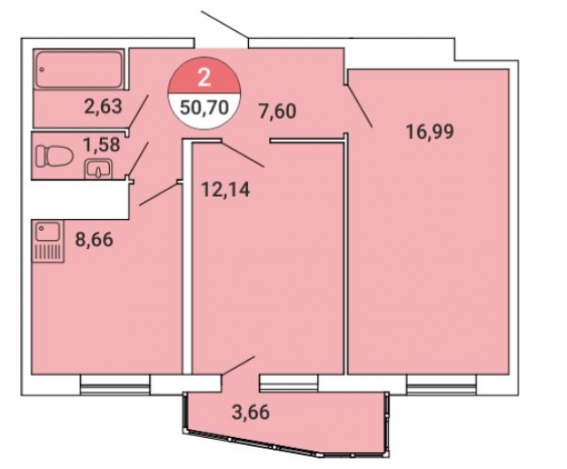 Планировка ЖК 4YOU, 29.13 м2