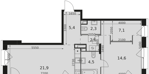 2-комн квартира ул. Снежная, 22к3