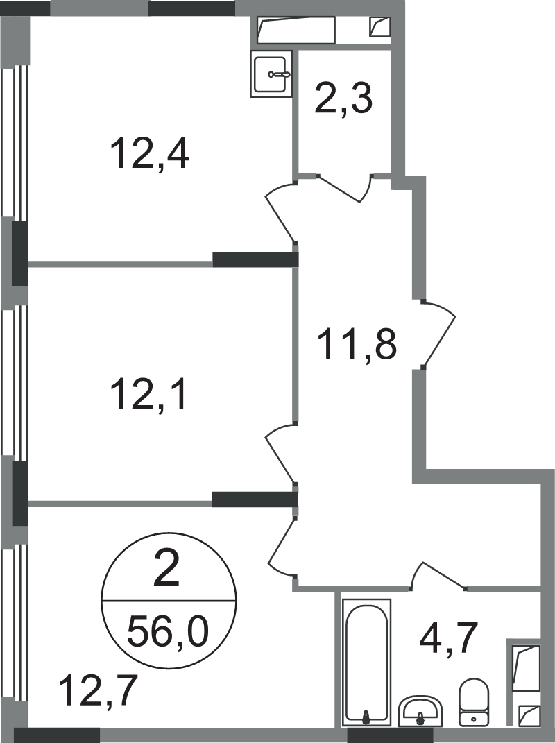 Продажа 2-комн квартиры в новостройке Рассказовка д., Бориса Пастернака ул.,  к. 13.1