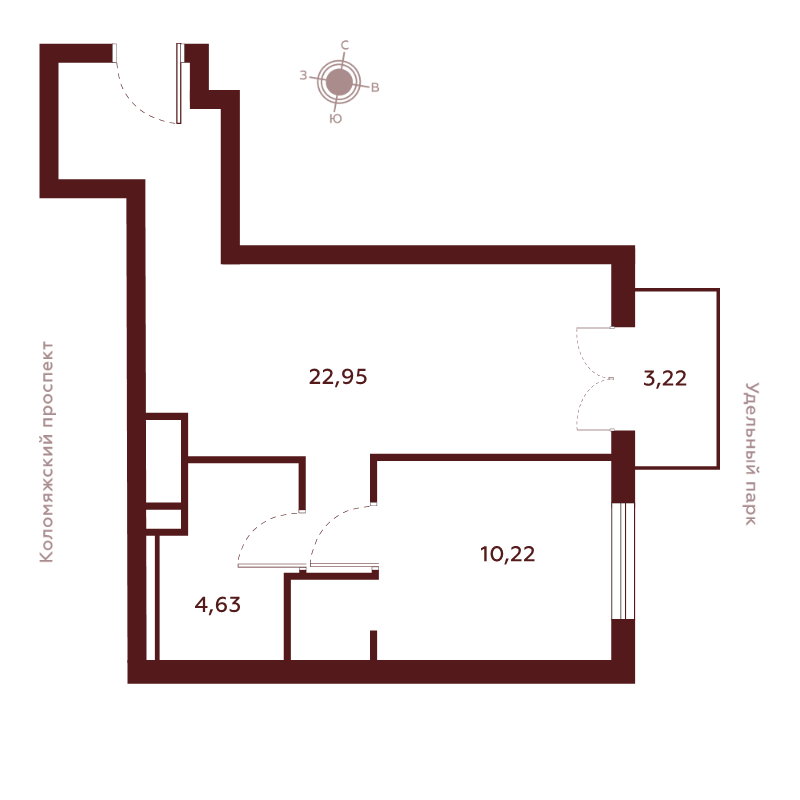Продажа 1-комн квартиры в новостройке Санкт-Петербург г., Коломяжский пр-кт,  к. 1