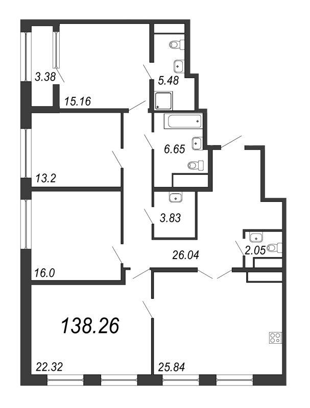 Продажа 4-комн квартиры в новостройке Санкт-Петербург г., Юрия Гагарина пр-кт,  к. 1