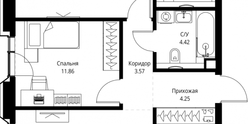 2-комн квартира Москва г., Мира пр-кт,  к. 2
