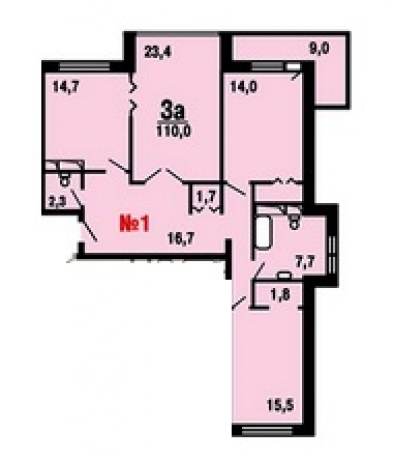 Планировка ЖК Мыс Первый, 52.9 м2
