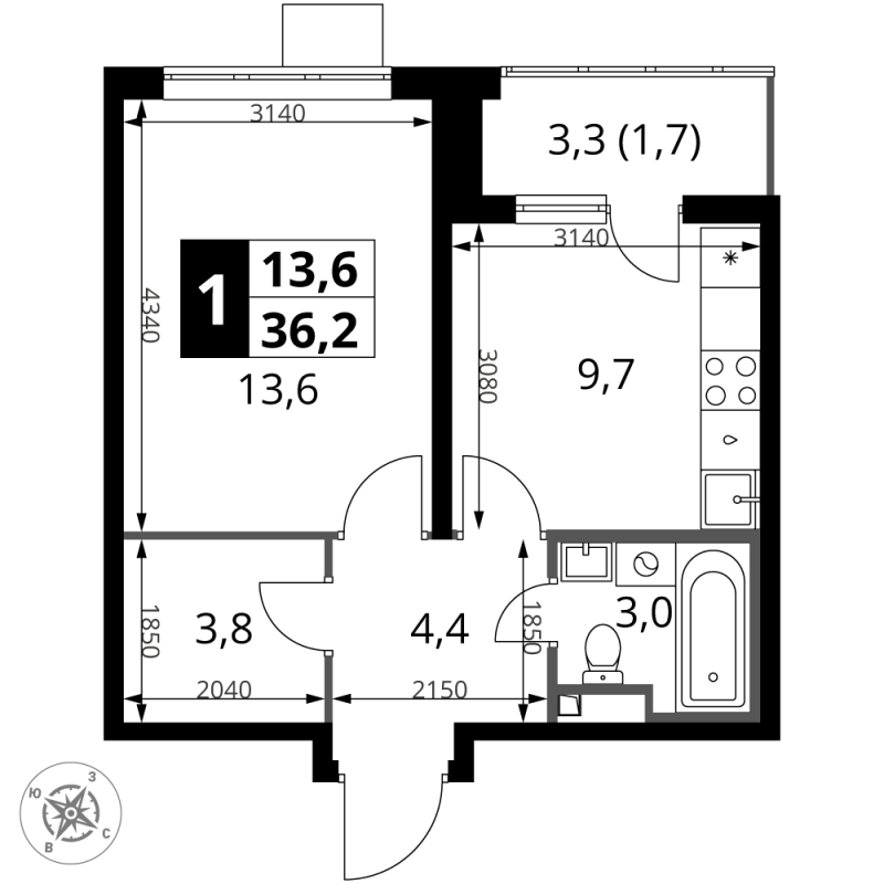 Продажа 1-комн квартиры в новостройке Сапроново д., Калиновая ул.,  к. 4