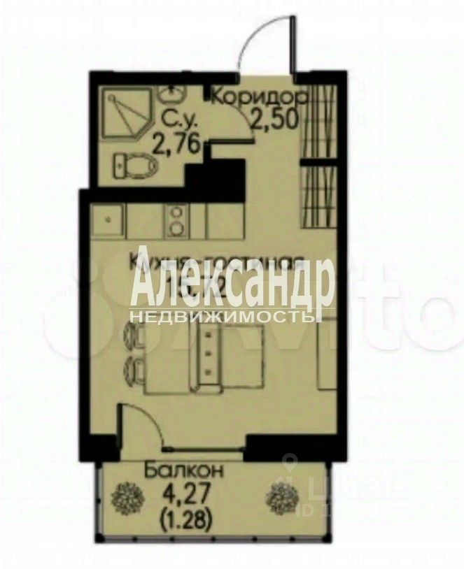 Продажа студии Мурино, улица Романовская, 2