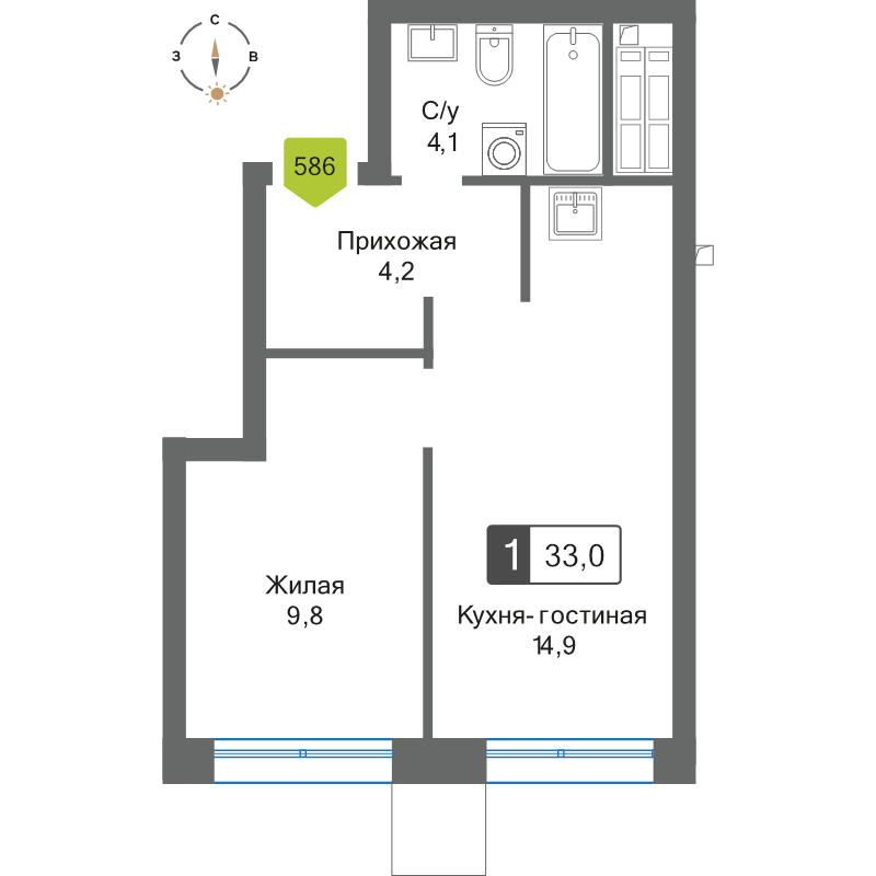 Продажа 1-комн квартиры в новостройке Красногорск г., Черневская ул.,  к. 1