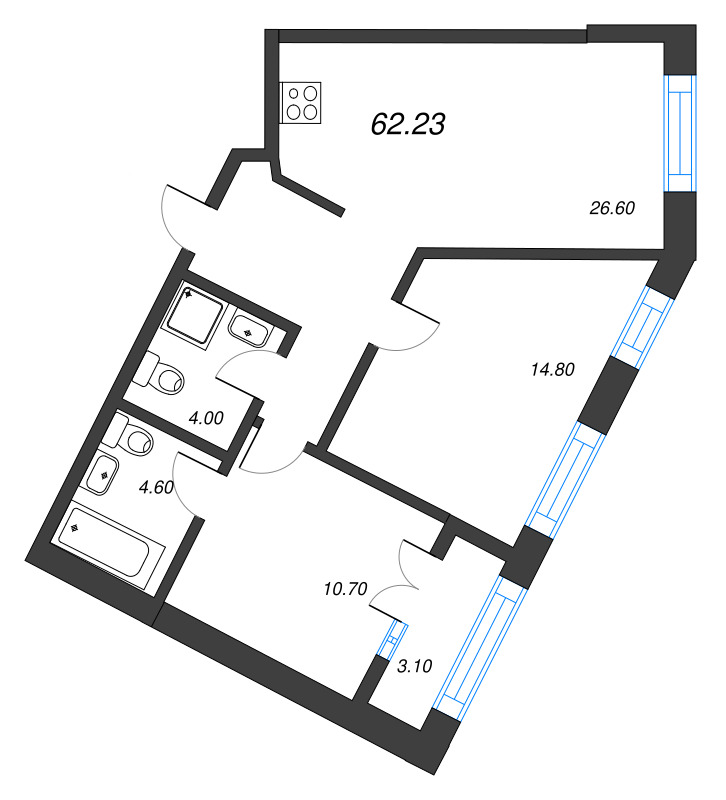 Продажа 2-комн квартиры в новостройке Новоселье п.,  к. 2.3