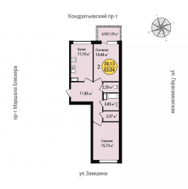 Продажа 2-комн квартиры в новостройке Санкт-Петербург г., Герасимовская ул., к. 1 Продажа 2-комн квартиры в новостройке Санкт-Петербург г., Герасимовская ул., к. 1