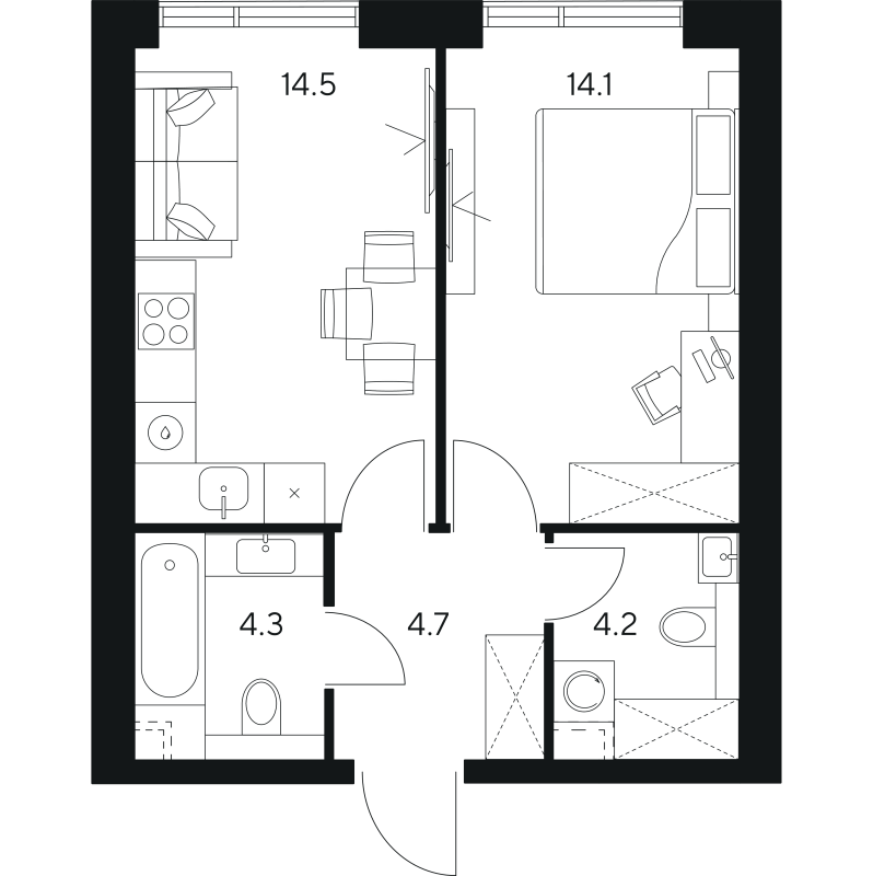 Продажа 1-комн квартиры в новостройке Москва г., Ярцевская ул.,  к. 1