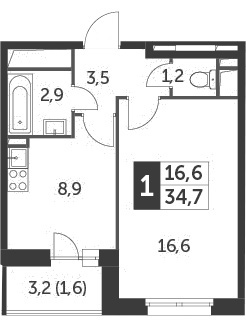 Продажа 1-комн квартиры в новостройке Москва г., Красная Сосна ул.,  к. 1