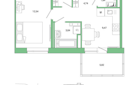 Продажа 2-комн квартиры на вторичном рынке Янино-1 пгт, Тюльпанов (Янила Драйв мкр) ул,  д. 2 к1