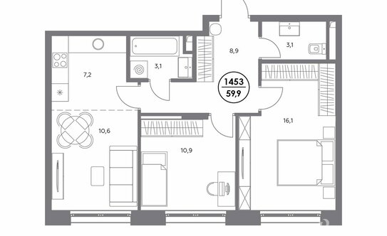 Продажа 2-комн квартиры в новостройке проезд Проектируемый 3723-й