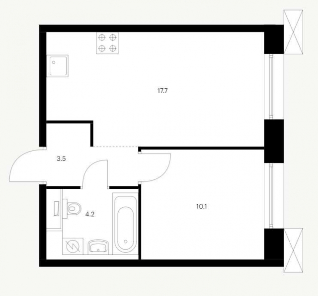 Планировка ЖК Аэронавт, 10.1 м2
