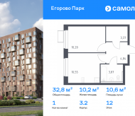 Продажа квартир в ЖК Жилино-1 п, жилой комплекс Егорово Парк, к3.2