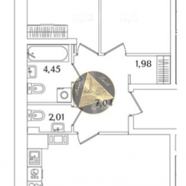 Продажа 2-комн квартиры на вторичном рынке Октябрьская наб,  д. 118,  к. 2