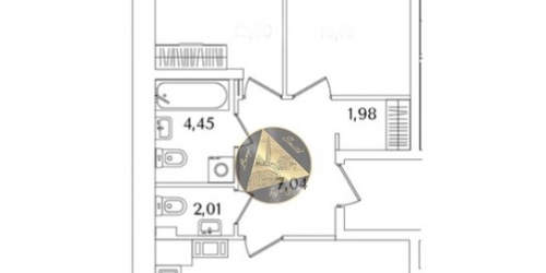 2-комн квартира Октябрьская наб,  д. 118,  к. 2