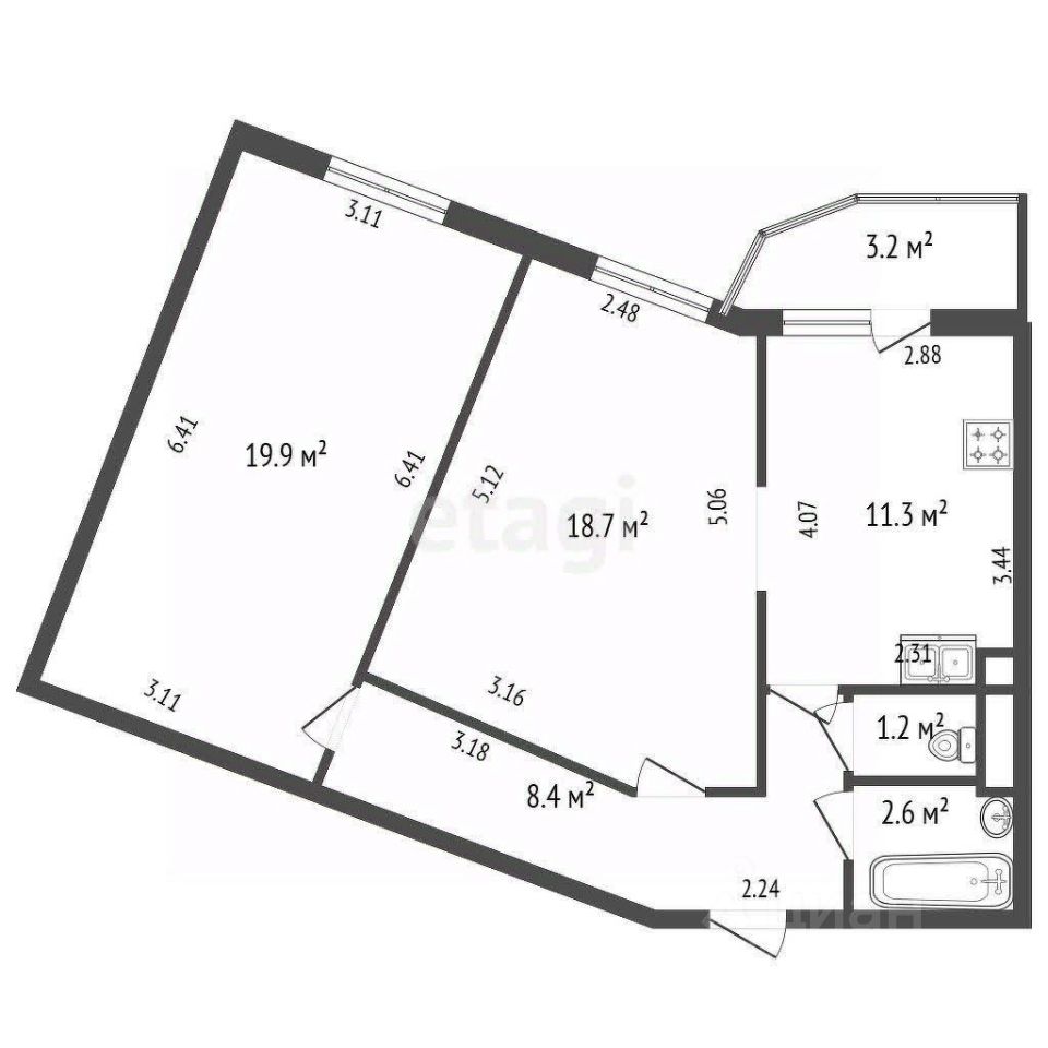 Продажа 2-комн квартиры на вторичном рынке проспект Просвещения, 99