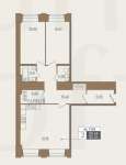 Планировка ЖК Landrin Loft, 29.46 м2
