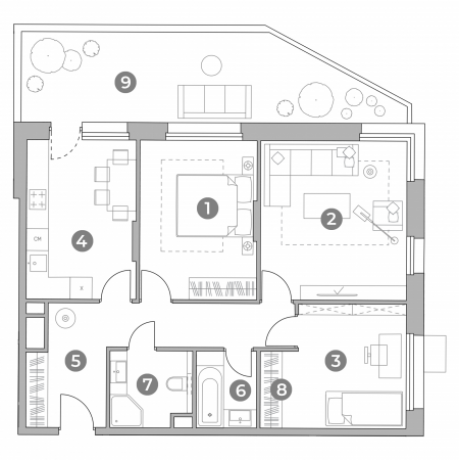 Планировка ЖК UNO Старокоптевский,  м2