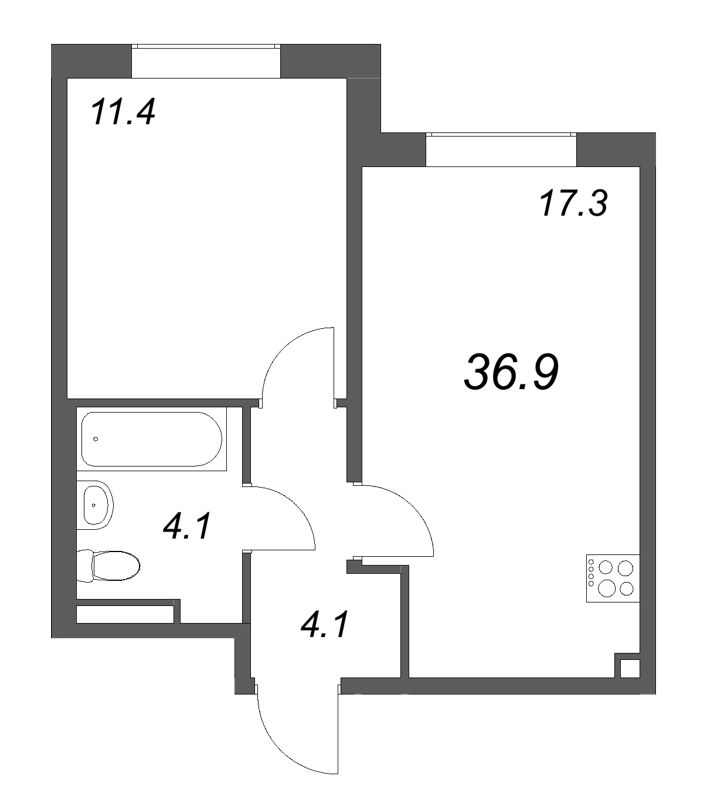 Продажа 1-комн квартиры в новостройке Шушары п., Пулковское ш.,  к. 3