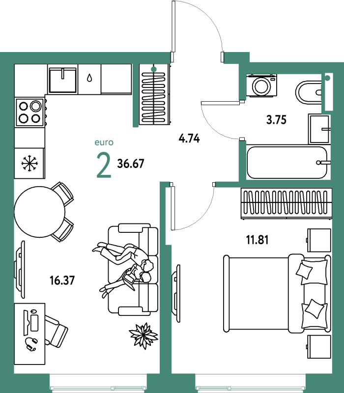 Продажа 1-комн квартиры в новостройке Мытищи г., Комарова ул.,  к. Дом Перов