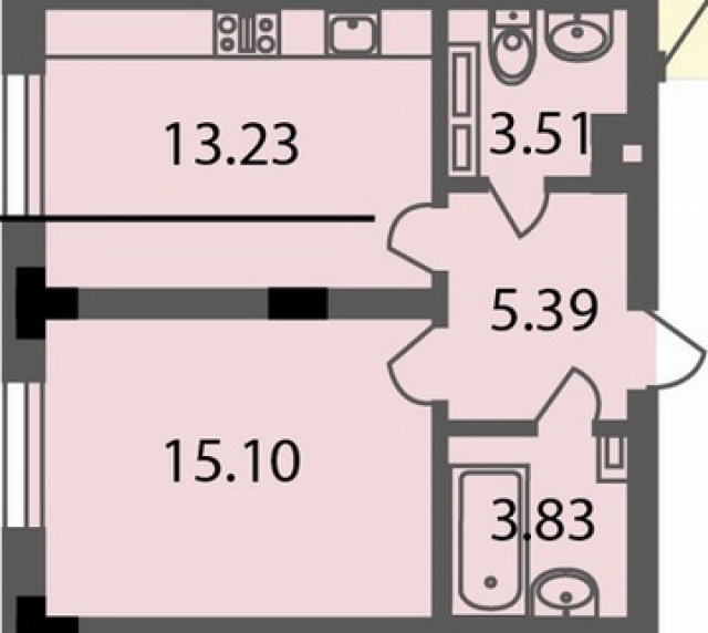 Планировка ЖК Мендельсон, 15.1 м2