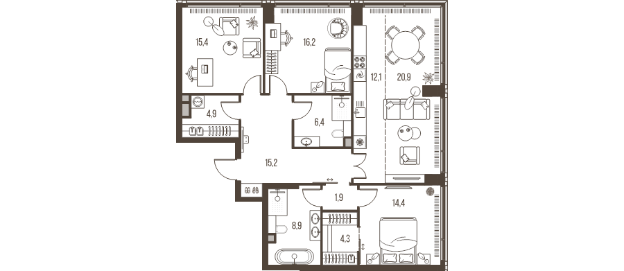 Продажа 3-комн квартиры в новостройке Москва г., Летниковская ул.,  к. 4