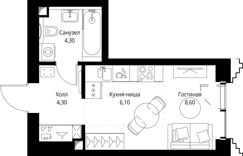 Продажа студии Москва г., Верейская ул.,  к. SET.1.2