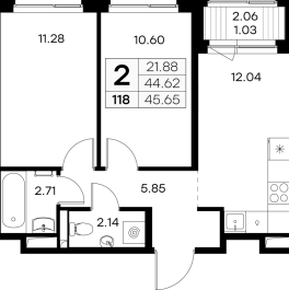 Продажа 2-комн квартиры в новостройке Новоселье п., Ольховая ул.,  к. 2