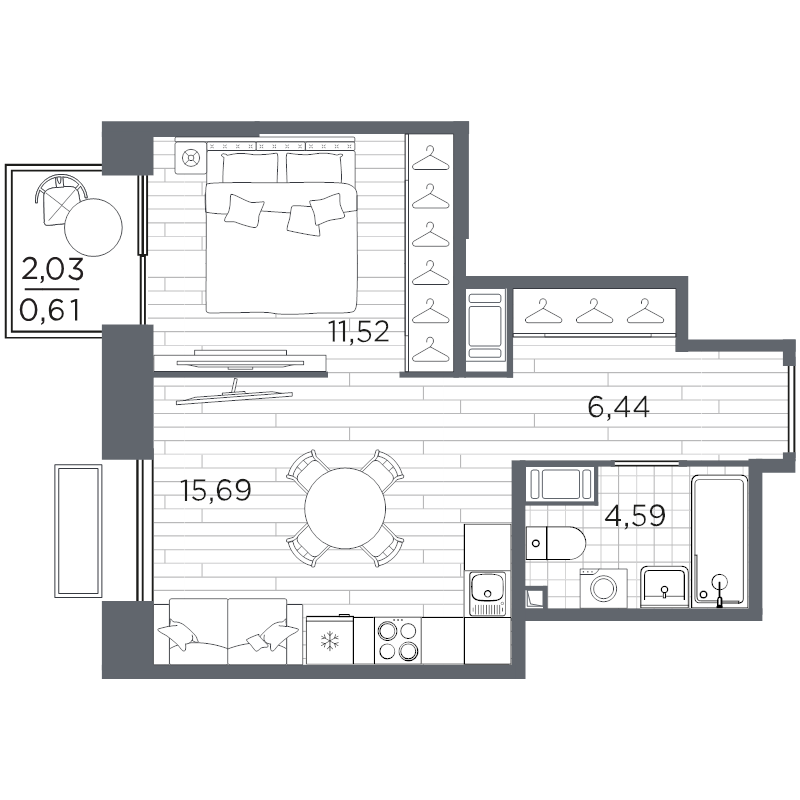 Продажа 1-комн квартиры в новостройке Санкт-Петербург г., Полюстровский пр-кт,  к. 5