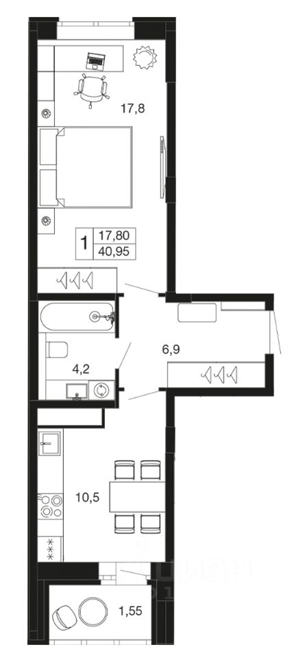 Продажа 1-комн квартиры в новостройке Апрелевка, Пролетарский тупик,  д. 2