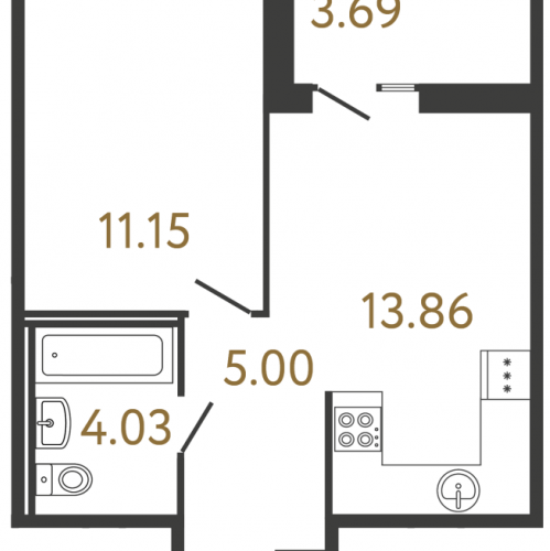 1-комн квартира Санкт-Петербург г., Парашютная ул.,  к. 4