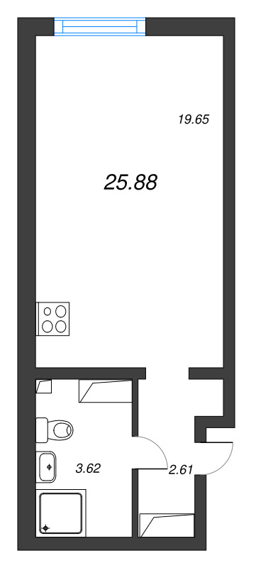 Продажа студии Санкт-Петербург г., Маршала Казакова ул.,  к. 9